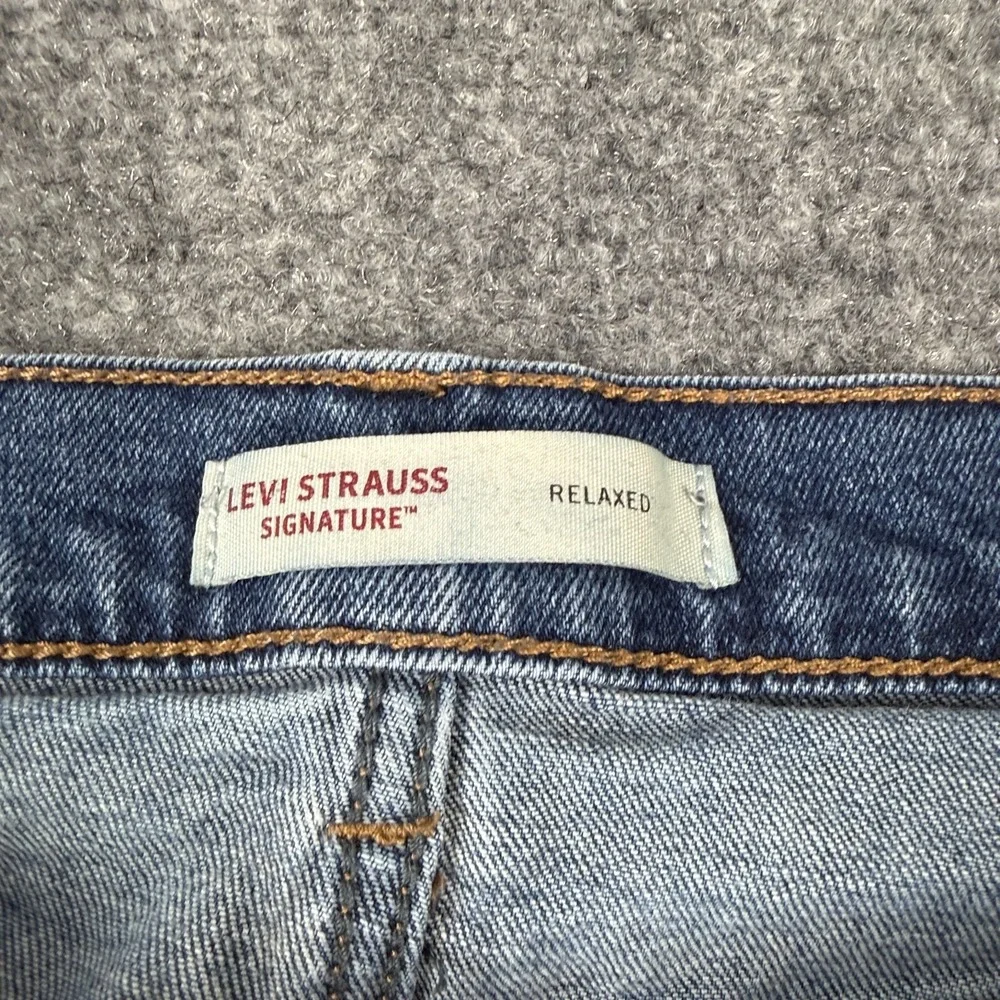 Levi Strauss Signature Relaxed Straight Fit Jeans Mens 33x30 Blue Stretch Denim